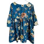 Bryn Walker Diego Tunic Bell Sleeve Floral Blouse Lagenlook Artsy Boho Size M Photo 1