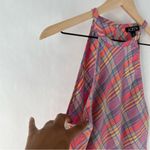 J.Crew Amber Linen Top Sunset Plaid High Neck Breathable Sleeveless Lightweight Photo 2