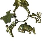 Unique Vintage Rare Vintage Texicana Pride Charm Necklace Western Southern Long Gold Chain Photo 2