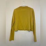 Calvin Klein Bright Yellow Logo Sweatshirt Cotton Cropped Long Sleeve Tee Size M Photo 7