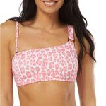 Sundazed Pink White Leopard Print Bikini Top One Shoulder Removable Strap 32D Size undefined Photo 0