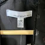 Fourteenth Place Women’s V-Neck Tie Midi Long Sleeve Dress Black Size Large NWT Photo 4