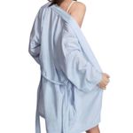 Victoria's Secret Kimono Robe Womens L Light Blue Belted Lightweight Cotton Photo 1