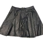 Mimi Chica  Black Cracked Faux‎ Leather Laser Fit Flare Mini Skirt Sz XS Photo 6