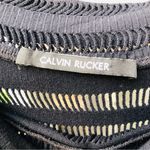 Calvin Rucker Womens Long Sleeve Scoop Neck Knit Shirt Dress Black Mesh Small Photo 3