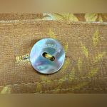 Nanushka, Felda, mustard yellow, floral button down shirt, rouched sides, S Yellow Photo 4