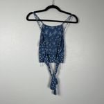 American Rag Women's Cropped Tie Back Floral Tank Top Blue Sz S Photo 4