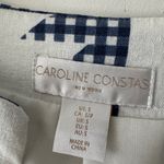 Caroline Constas Quilted Jacket Blazer Gingham Blue Linen Blend Photo 6