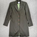 Mixit Longline Jacket Womens 12 Tall Green Stretch Notch Lapel Back Slit Career Photo 7