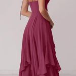Azazie x Barbie A-Line Bow Chiffon Ruffle Tiered Bridesmaid Prom Dress Mulberry Photo 1