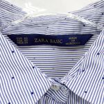 ZARA  Blue and White Button-Down Shirt Photo 3