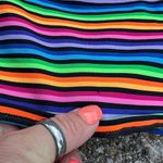 Catalina Vintage 90s neon rainbow stripe tankini top SMALL Photo 7