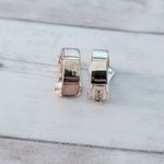 Vintage Clip On Earrings Silver Tone Hoops Photo 9