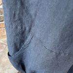 Bryn Walker  Black Linen Dress Long Tunic Pockets Cowl Neck Sleeveless Large Photo 3