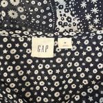 Gap Navy & White Floral Patterned Split V Neck Long Sleeve Blouse Photo 8