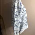 Vintage lands end Blue and White Scenic Print Sweatshirt size large Photo 6