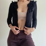 Grace Black Cropped Cardigan Photo 8