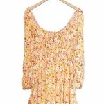 l*space NWT L* Cassidy Long Sleeve Flowy Peasant Dress Yellow Floral Small NEW Photo 2