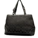 Coach  Classic Signature Black Canvas Handbag EUC Photo 2