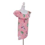 Velvet Heart VELVET & HEART White Red Stripe Off Shoulder Floral Mini Dress 100% Cotton Photo 2