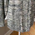 Vintage Heather Black Beige White Blouson Sleeve Mockneck Cardigan Photo 3