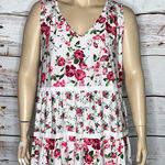 Woman Within  Sz 26/28 2X White - Rose Floral Print Crochet Lace Tank Top Blouse Photo 0