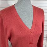 Croft & Barrow Vtg  V Neck Button Up Belted Tunic Cardigan Sweater Spice Large Photo 3