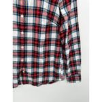 J.Crew Factory Womens Red Plaid Ruffle Collar Button Front Shirt Size XS Fall Photo 2