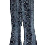 Missy Empire Pants Womens 14 Gray Snake Print Flare High Rise Maximalist Y2K Photo 0