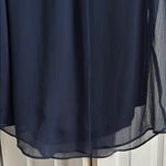 BCX  Navy Sheer/lined  embroidered boho top size M Photo 4