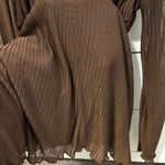 ZARA  Brown Cut Out Pleated Dress Photo 6