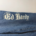 Ed Hardy Jeans Y2K Born Free Bird 90's womens Size 34 X 32 Baggy WIDE LEG Skater Photo 7