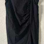 Torrid Black Ruched Pencil Skirt Size 1 Side Slit Stretchy 14/16 Photo 0