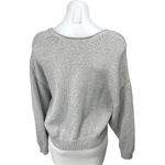 Free People  Women's Gray Waffle Knit Long Sleeve Pullover Sweater Top Size XS Photo 1