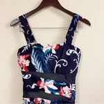 Carmen Marc Valvo One Piece Bathing Suit Cut Out Panels NEW Size 12 Maritime Photo 1