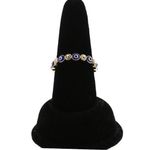 Plated Gold Blue Evil Eye Ring Photo 1