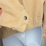 Urban Outfitters  Corduroy Cropped Jacket Button Front Neutral Fall Style Small Photo 3