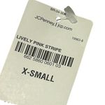 JCPenney Lively Pink Stripe V Neck Short Sleeve Top XS Size undefined Photo 1