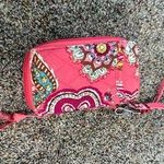 Vera Bradley Call Me Coral Pink Coin Purse Wristlet w/ Zipper & Clear Card Slot Photo 0