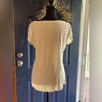 Loft Yellow and White Relaxed Tie Front T-Shirt Photo 4