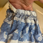 Surf Gypsy  Blue and White Paisley Print Pull-On Pants. Photo 1