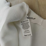 Babaton  Ribbed Square Neck Crop Top White Short Sleeve Minimalist Size L Photo 2