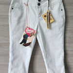 Hybrid And Company Women Size 5 Butt Lift V2 Super Comfy Stretch Denim Capri NEW White Photo 0