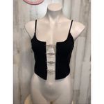 Forever 21  Black Jeweled Clasp Crop Top Women’s Size S Photo 1