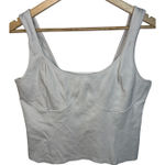 Abercrombie & Fitch  Soft AF White Stretch Cropped Crop Top Tank Top Women Size L Photo 0