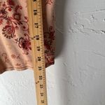 Gloria Vanderbilt Y2k Size Large Boho Rustic Floral Beige Red Short Sleeve Top Photo 6