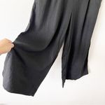 Banana Republic  Linen Blend Wide Leg Cropped Pants in Black Photo 2