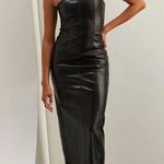 Crescent Valentina Vegan Leather Tube Dress-black Photo 0
