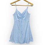 Altar'd State  Baby Blue Ruched A-Line Mini Dress with White Daisies  Size S Photo 3