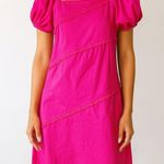 Taylor Tillman Square Neckline Puff Sleeve Mini Dress in Fuchsia Pink Photo 8